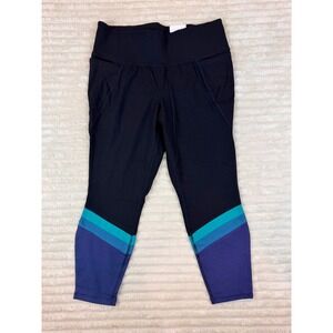 NWT Lane Bryant LIVI Active Power Leggings Women's‎ 18/20 Black/Blue High-Rise